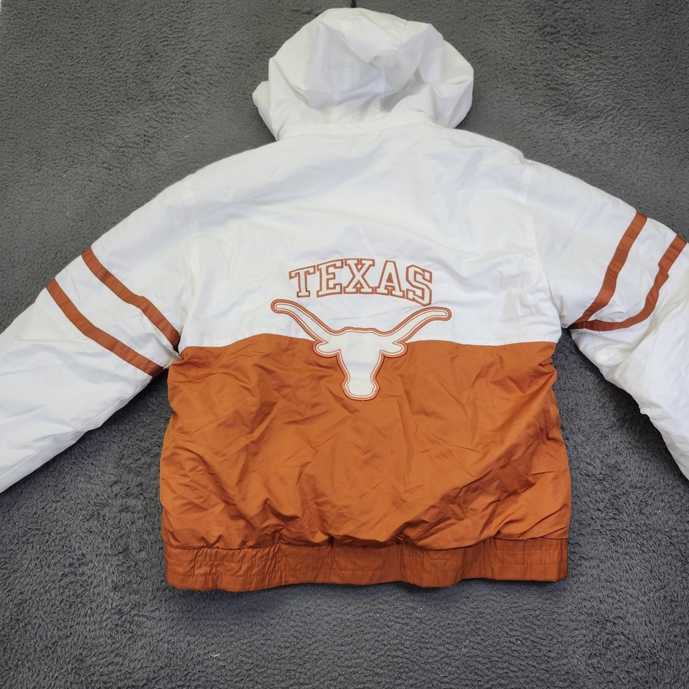 Vintage Texas Longhorns White Jacket Coat Zip Up Large With Hood‎ 90s - Picture 5 of 10